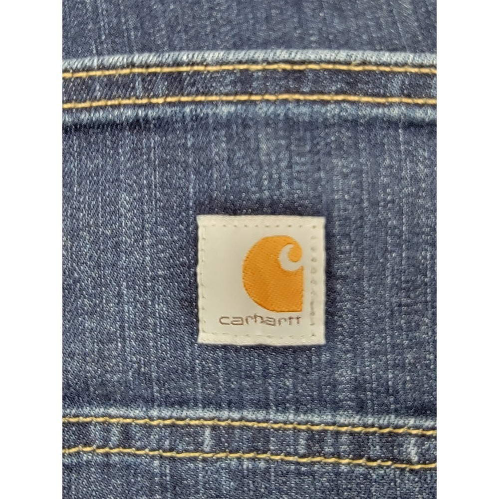Carhartt Double Front Jeans Womens 12 Short Blue Rugged Flex Gorpcore Utility - Picture 11 of 15